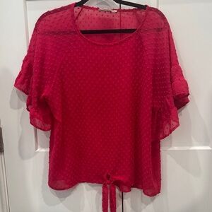 Vine & Love Red Textured Blouse